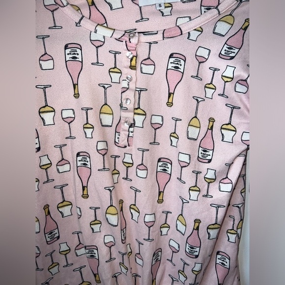 KIKIT Pink Wine Plush Pajama Lounge Set Long Sleeve Pants Sleepwear Set Small - Picture 3 of 8